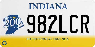 IN license plate 982LCR