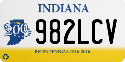 IN license plate 982LCV