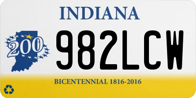 IN license plate 982LCW