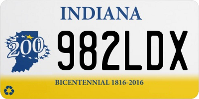 IN license plate 982LDX