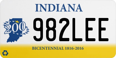 IN license plate 982LEE