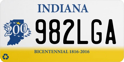 IN license plate 982LGA
