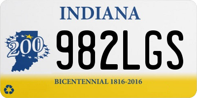 IN license plate 982LGS