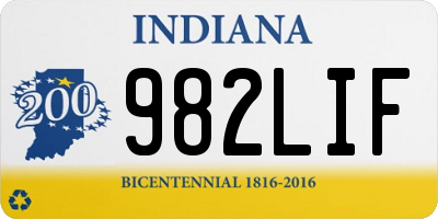 IN license plate 982LIF