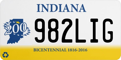 IN license plate 982LIG