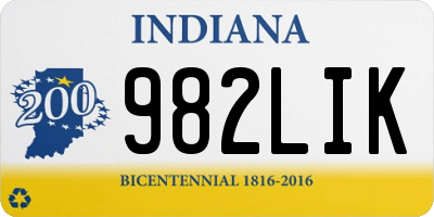 IN license plate 982LIK