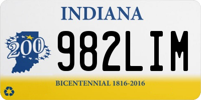 IN license plate 982LIM