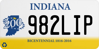 IN license plate 982LIP