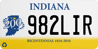 IN license plate 982LIR