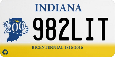 IN license plate 982LIT