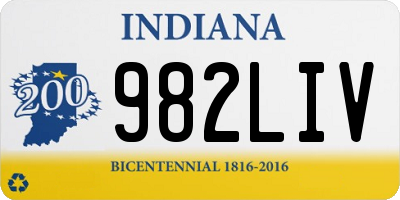 IN license plate 982LIV