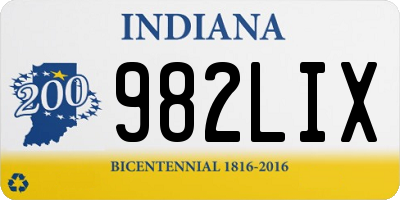 IN license plate 982LIX