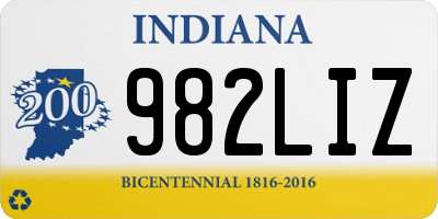 IN license plate 982LIZ