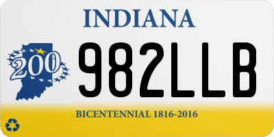 IN license plate 982LLB