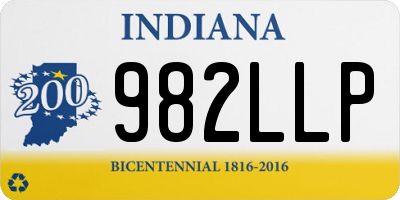 IN license plate 982LLP