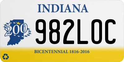 IN license plate 982LOC