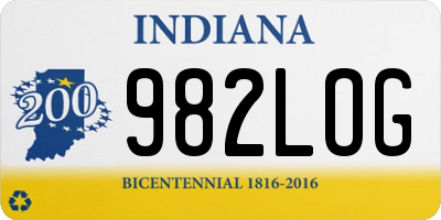 IN license plate 982LOG