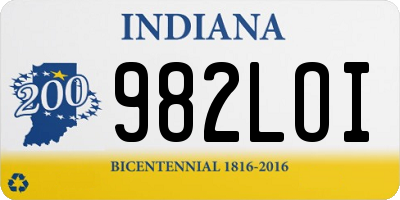 IN license plate 982LOI