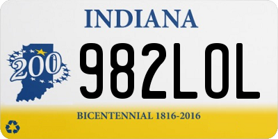IN license plate 982LOL