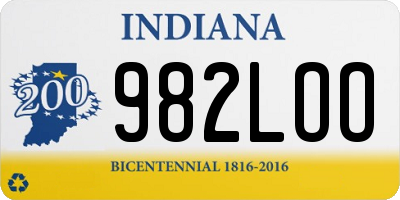 IN license plate 982LOO