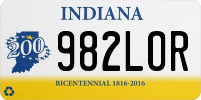 IN license plate 982LOR