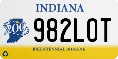 IN license plate 982LOT