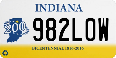 IN license plate 982LOW