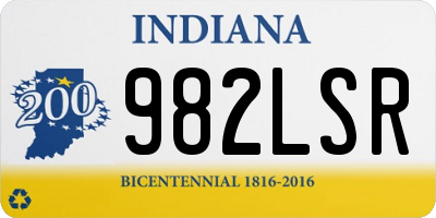 IN license plate 982LSR