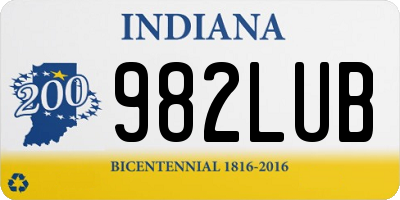 IN license plate 982LUB