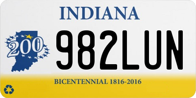 IN license plate 982LUN