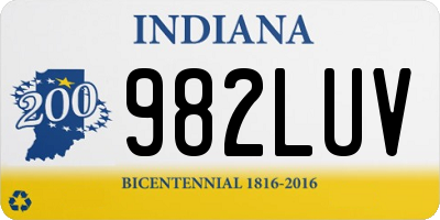 IN license plate 982LUV