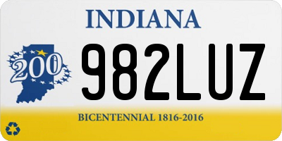 IN license plate 982LUZ