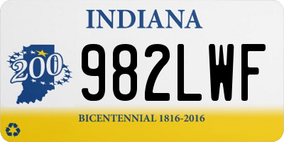 IN license plate 982LWF