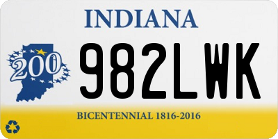 IN license plate 982LWK