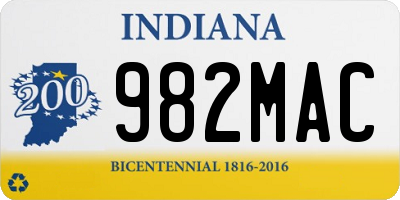 IN license plate 982MAC