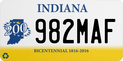 IN license plate 982MAF