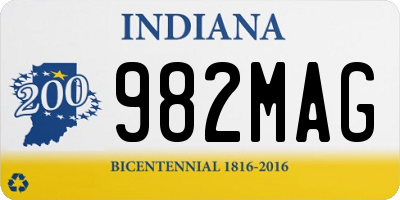 IN license plate 982MAG