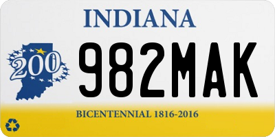 IN license plate 982MAK