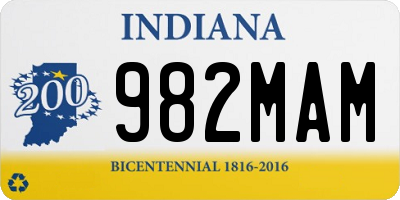 IN license plate 982MAM