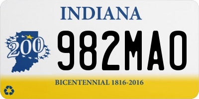 IN license plate 982MAO