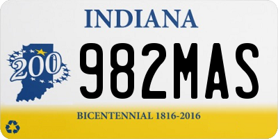 IN license plate 982MAS