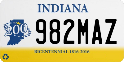 IN license plate 982MAZ