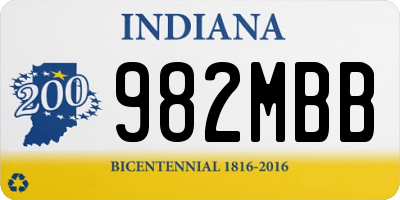IN license plate 982MBB