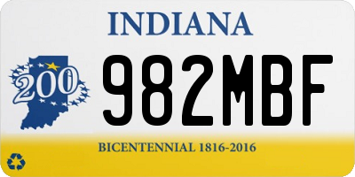 IN license plate 982MBF
