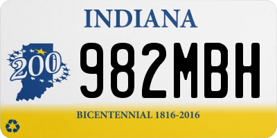 IN license plate 982MBH