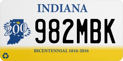 IN license plate 982MBK