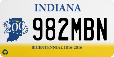 IN license plate 982MBN