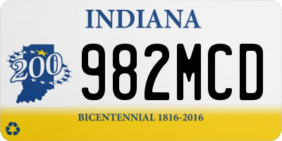 IN license plate 982MCD