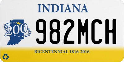 IN license plate 982MCH