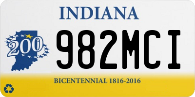 IN license plate 982MCI